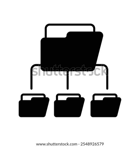 subfolder icon with white background vector stock illustration