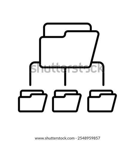 subfolder icon with white background vector stock illustration