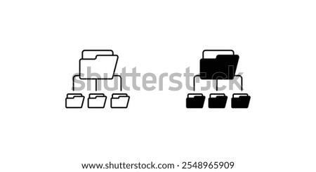 subfolder icon with white background vector stock illustration