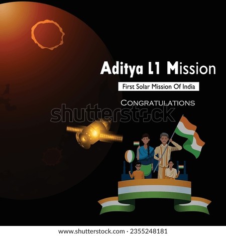 India’s first solar mission with the name of Aditya l1 to be launch on 2nd of September. Creative vector illustration concept. Proud Moment for india