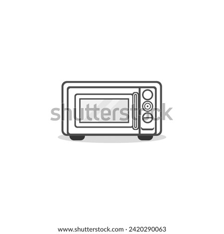 Microwave oven icon. Vector illustration in light lines