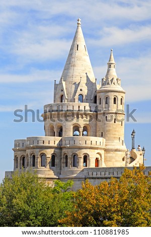 detail of the Fisherman\'s Bastion in Budapest