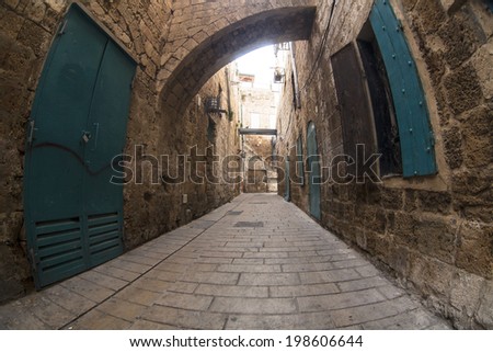 A street in Akko (Acre), Israel
