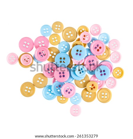Group of pink, blue and yellow  Buttons