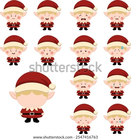 elf boy expression with long hair blonde for icon, design, logo, stiker pack, printing.