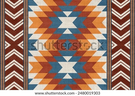 Ethnic geometric pattern, seamless pattern of the Navajo tribe. Native American ethnic. Seamless vector pattern ethnic, seamless Mexican rug, woven carpet. Folk embroidery, Bohemian, Aztec style.		