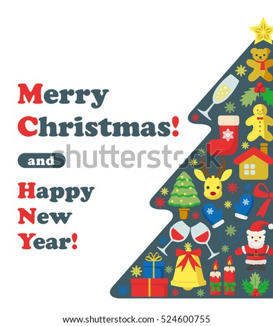 Christmas Card Stock Vector 524600755 : Shutterstock