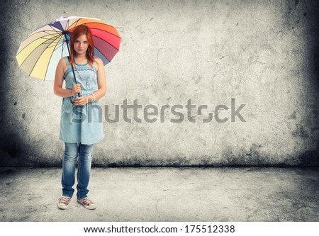 young girl with an umbrella