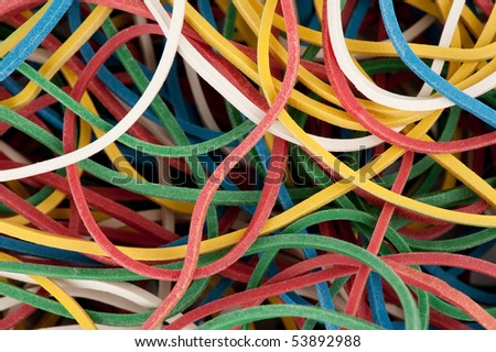 A colorful rubber bands as a background, close-up