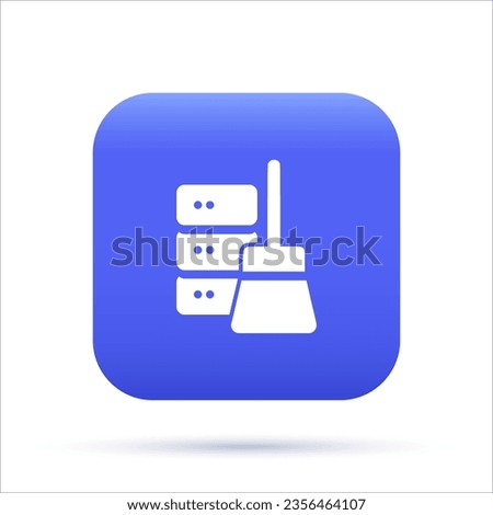 Data Cleaning 3D Icon, Database, Server