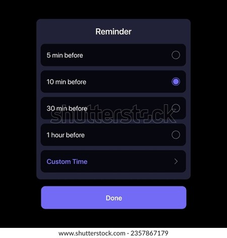 Smartphone Reminder Pop-up Menu, UI Concept