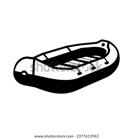 Inflatable boat icon. Vector illustration on white.