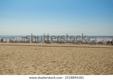 Similar – Image, Stock Photo deserted sandy beach with surveillance tower