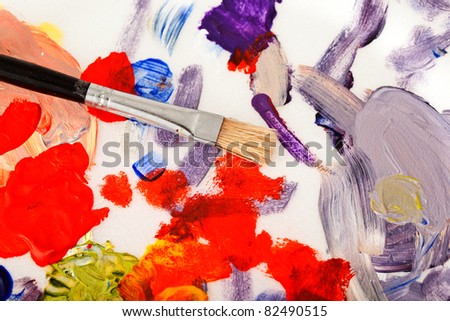 artist brushes and paint
