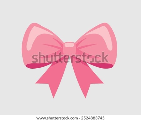 pretty pink bow decoration vector