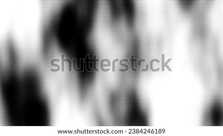 Abstract texture with black and white circles. Matrix background. Motion dots in cyberspace. Halftone illustration. Technology background with data algorithms. Hacked security particles pattern.