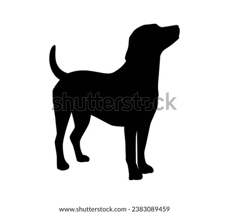 Dog silhouette. Vector silhouette of dog on white background. black dog isolated on white background. cutout dog. hand drawn design. vector illustration.