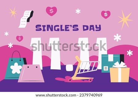 11.11 sale background. single's day sale. 11.11 Shopping festival promotion. Vector illustration Template for Poster, Banner, Flyer, Card, Post, Cover. Singles Day discount concept.
