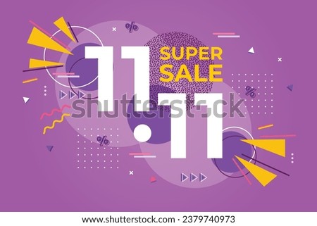 11.11 sale background. single's day sale. 11.11 Shopping festival promotion. Vector illustration Template for Poster, Banner, Flyer, Card, Post, Cover. Singles Day discount concept.