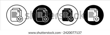 Thesis flat line icon set. Thesis Thin line illustration vector