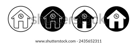 Mortgage rate icon mark in filled style