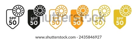 UV SPF 50 protect icon mark in filled style