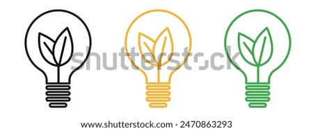 Lightbulb with leaf icon mark in filled style