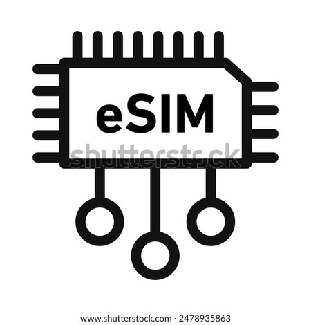 Digital ESIM Icon Ideal for Mobile Connectivity and Telecommunications