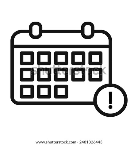 Critical Date Reminder Calendar Exclamation Icon for Schedulers