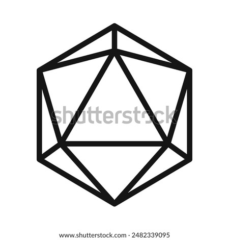 Dice D20 Icon Set Role-Playing Dice Illustrations for Gaming and Entertainment