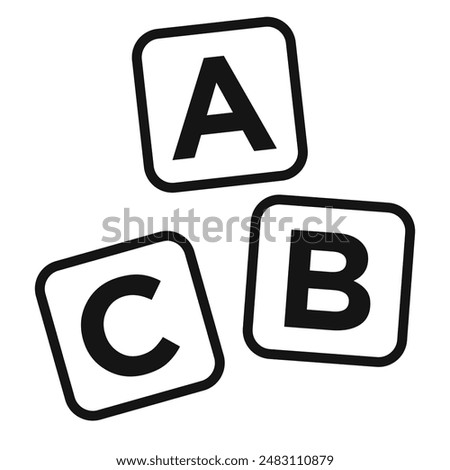 A B C cubes icon mark in filled style