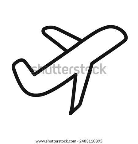 Airplane icon mark in filled style