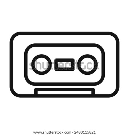 Cassette tape icon mark in filled style