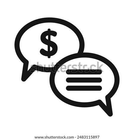business money chat icon mark in filled style