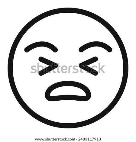 Exhausted crying emoji icon mark in filled style