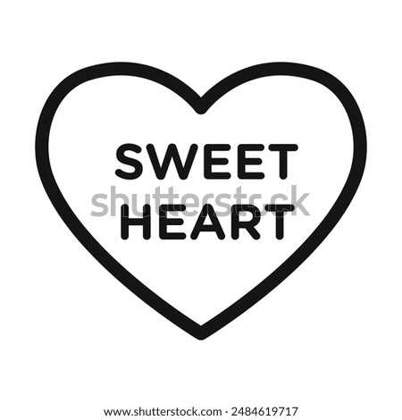 Sweet heart icon mark in filled style