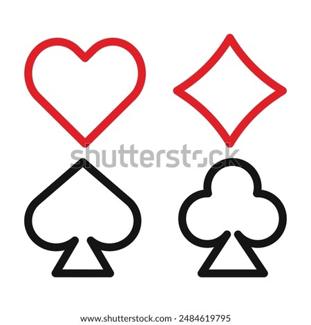 Suit playing card icon mark in filled style