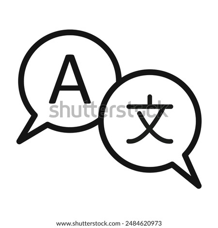 Language translation icon mark in filled style