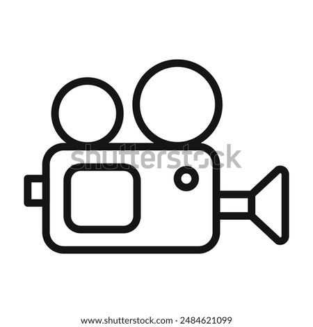 old video camera icon mark in filled style