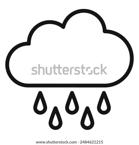 rain and cloud icon mark in filled style