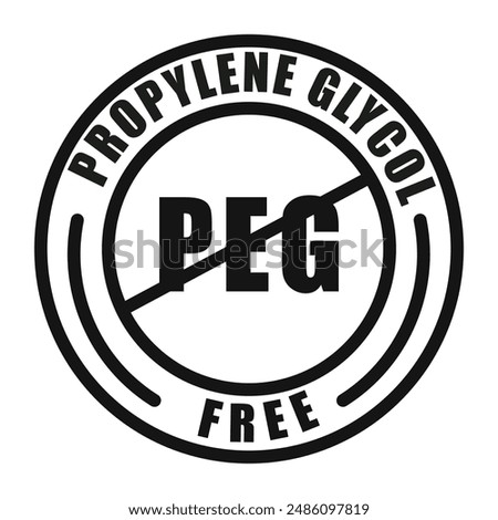 Propylene glycol free icon mark in filled style