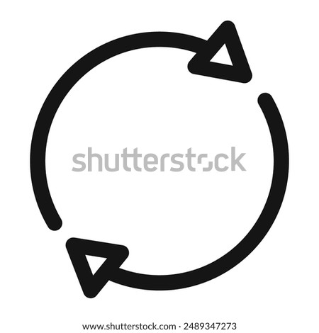 Synchronization icon Vector symbol or sign set collection in black and white outline