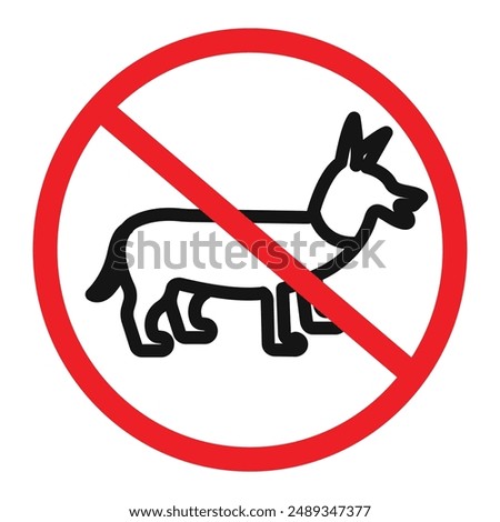 No dogs allowed logo sign vector outline