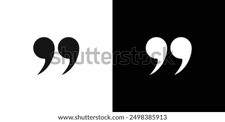 Quote right icon flat line symbol set.