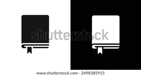 Book bookmark icon flat line symbol set.