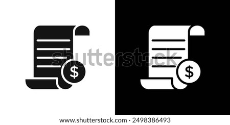 File invoice icon flat line symbol set.