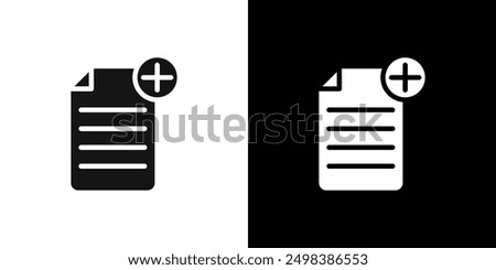 Add document icon flat line symbol set.