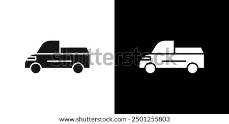 Pickup truck icon Symbol mark in filled style