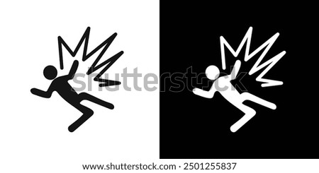 man fall down icon Symbol mark in filled style