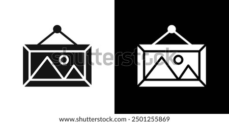 Photo frame icon Symbol mark in filled style